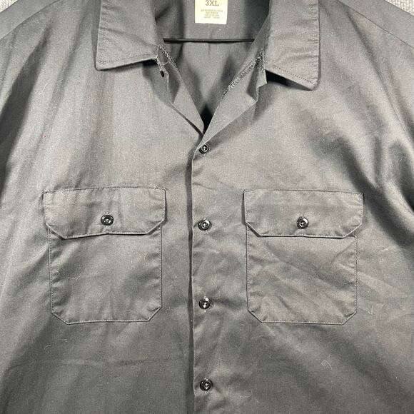 Dickies Button Up Work Shirt Men's 3XL Black Short Sleeve Uniform Mechanic - Picture 2 of 9